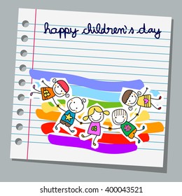 notebook paper happy children day