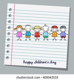 notebook paper happy children day