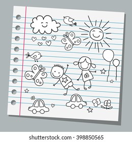 notebook paper happy summer day