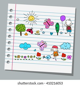 notebook paper happy summer day