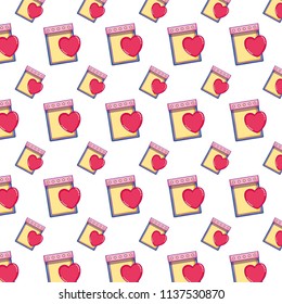 notebook paper with heart decoration background