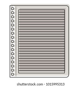 notebook paper with horizontal lines in watercolor silhouette