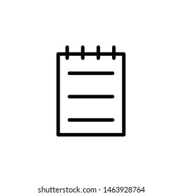 Notebook, paper icon. Element of Education icon. Thin line icon