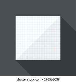 Notebook paper icon. Flat design style modern vector illustration. Isolated on stylish color background. Flat long shadow icon. Elements in flat design.