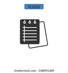 notebook paper icons  symbol vector elements for infographic web