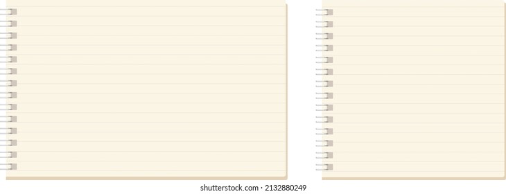 Notebook paper illustration material set