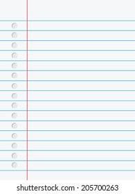 Notebook-Papier. Abbildung auf weißem Hintergrund.