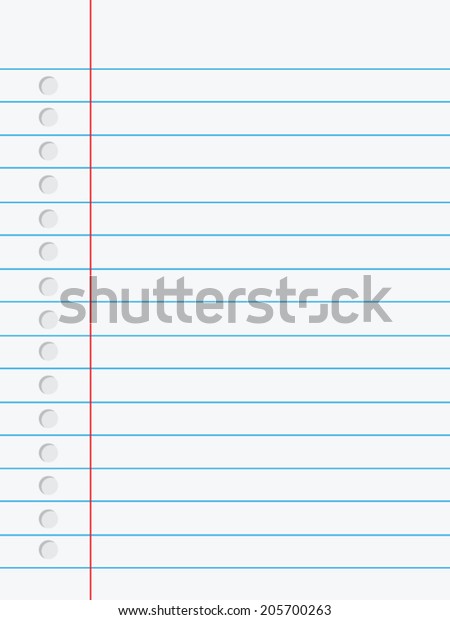 Notebook Paper Illustration On White Background Stock Vector (Royalty ...