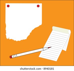 notebook paper isolated with clipping path
