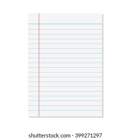 notebook paper isolated gray background empty message