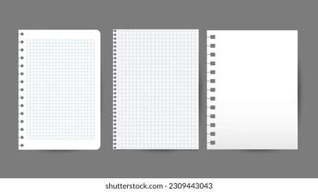 Notebook paper ,isolated on gray background , illustration Vector EPS 10