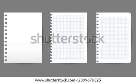 Notebook paper , isolated on gray  background , illustration Vector EPS 10