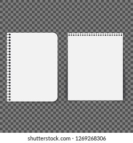 Notebook paper with lines isolated on background. Vector illustration.