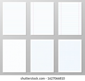 Notebook paper. Lines on paper for writing text And the guideline line for design work.