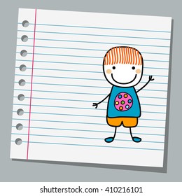 notebook paper with little boy