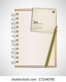 Notebook with Paper Note 2014 calendar