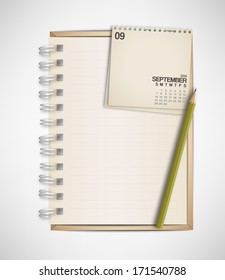 Notebook with Paper Note 2014 calendar