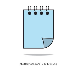 Notebook paper notepads page vector. Notepad, sheet, blank, notepaper, pad, education, design, memo. Can use for infographic, banner, poster, web design. Vector isolated on white background. 