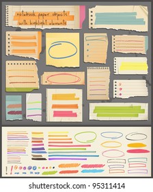 notebook  paper  objects & highlight elements