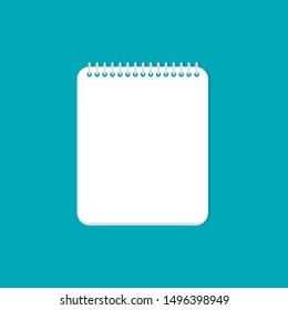 notebook paper page icon in flat style isolated. Vector Symbol illustration.