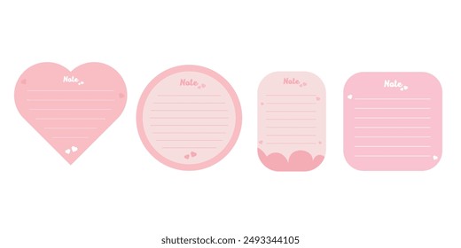 Notebook Paper Page Template Vector Design. Sticky Note, memories.