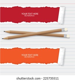 Notebook paper with pencil 