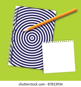 Notebook paper and pencil vector