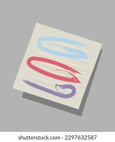Notebook paper piece concept. Place for notes and organization of work and study process. Goal setting and motivation, list of tasks, memo. Cartoon flat vector illustration