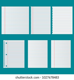 Notebook paper set vector icon