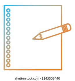 notebook paper sheet with pencil