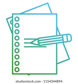 notebook paper sheet with pencil