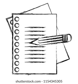 notebook paper sheet with pencil