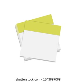 Notebook paper, tear-off paper sheets with a sticky layer. Vector illustration, flat cartoon color minimal design isolated on white background, eps 10.