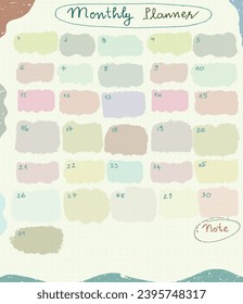 Notebook pastel element palnning bullet journal schedule table