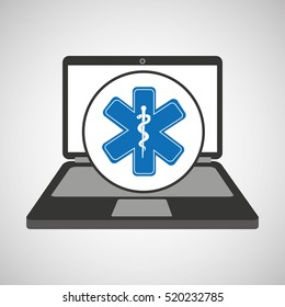 notebook pc service medical symbol vector illustration eps 10