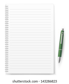 Notebook with a pen