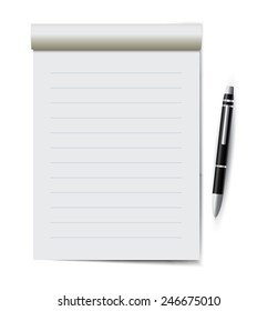 Notebook with a pen