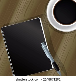 notebook and pen branding mockup