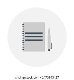 Notebook with pen color icon set.