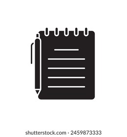 notebook with pen icon design, isolated on white background, vector illustration