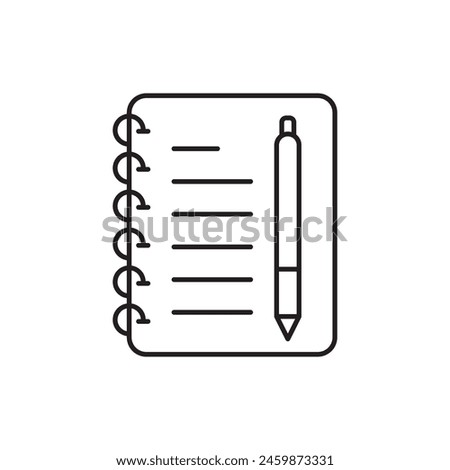 notebook with pen icon design, isolated on white background, vector illustration