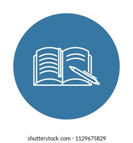 notebook and pen icon. Element of books and magazines icons for mobile concept and web apps. Badge style notebook and pen icon can be used for web and mobile apps on white background