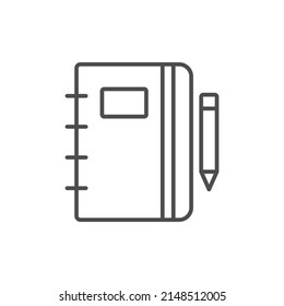Notebook and pen icon. Line, solid and filled outline colorful version, outline and filled vector sign. Symbol, logo illustration. Different style icons set. Pixel perfect vector graphics