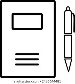 Notebook and pen icon. Replaceable vector design.