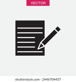 Notebook and pen icon. simple black vector sign for appand site..eps