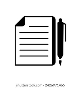 notebook, pen icon. Simple vector sign