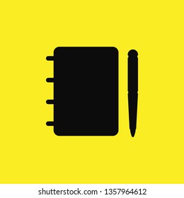 notebook with pen icon vector