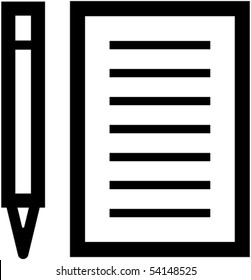 Notebook and pen icon - vector illustration