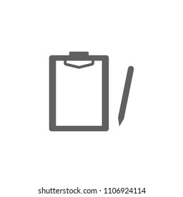 Notebook with pen icon vector in trendy flat style isolated on white background