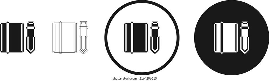 icono de bloc de notas y lápiz. conjunto de iconos web . colección de iconos plano. Ilustración vectorial simple.